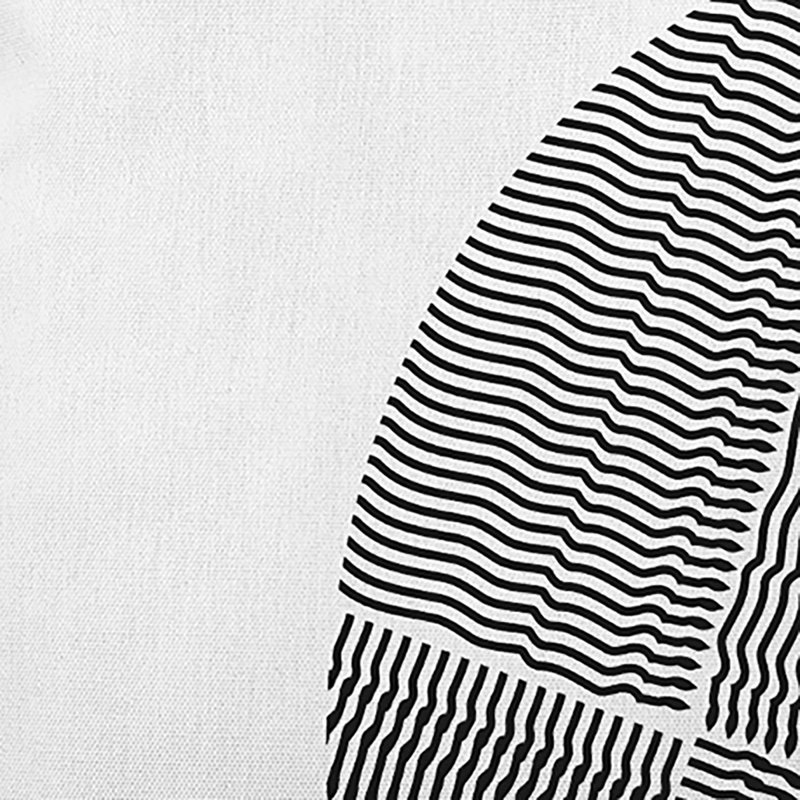 Geometric Outdoor Reversible Throw Pillow, Raven Black