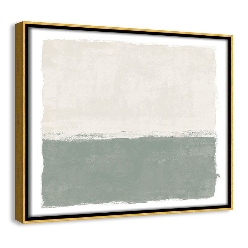 Sage Whisper II - Landscape Version Print par Natalie Carpentieri, Toile avec cadre, 11.5'' W x 9.5'' H, Gold Floater