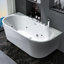 Baignoire de trempage et tourbillon autoportante en acrylique 67 po x 31,5 po avec jets de massage réglables, lumières à DEL 7 couleurs, contrôle de l'eau chaude et froide (robinet inclus)