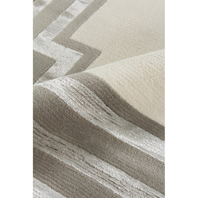 Vero Geometric Area Rug, Rectangle 10' x 14', Ivory/Silver/Dark Gray
