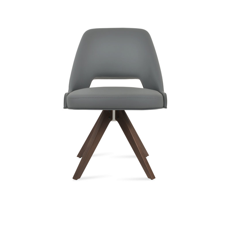 Chaise pivotante Marash Pyramid, Off White, Walnut