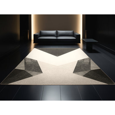 Tapis ovale minimaliste géométrique lavable à la machine - reliure beige