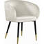 Chaise d'appoint en velours crème avec garniture dorée 1pc, chaise d'appoint de cuisine de salle à manger-130379279