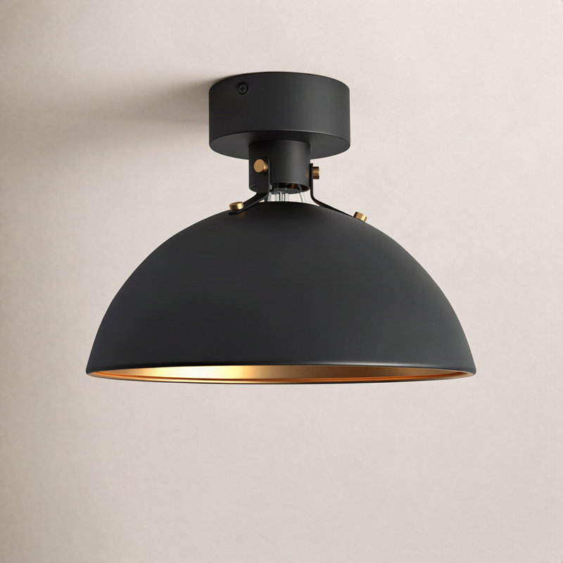 Argente Flushmount, Antique Brass/Black