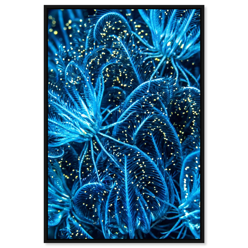 Neon Garden Print by Oliver Gal, 37"H x 25"W, Black Floater Frame