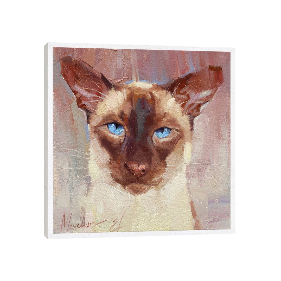 Siamkatze von Alex Movchun - Galerie-verpackte Leinwand Giclée auf Leinwand