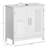 Kleankin Modern Under Sink Cabinet With 2 Doors, Pedestal Under Sink Bathroom Cupboard, Bathroom Vanity Cabinet With Adjustable Shelves, White