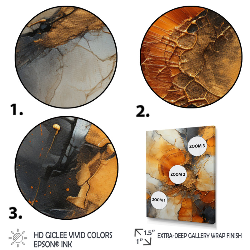 Nechama " Encaustic Spirals II ", Gold Framed, 44" H x 34" W x 1.5" D