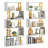 2 PCS Geometric Bookcase S-Shaped Bookshelf w/ Metal Frame Gold-460544025