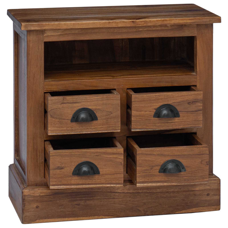 Solid Wood Rectangle Accent Cabinet