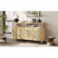 Buffet en placage de bois naturel, 3 réglages de hauteur de la tablette, aucune ouverture par pression, armoire de rangement moderne de style bohémien, placage de frêne, flexibilité, mécanisme, solution