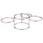 Table basse moderne en verre transparent avec structure en métal, conception emboîtable pour l'espace de vie, 3 tablettes pivotantes trempées et l 61,6 po x H 16,97 po