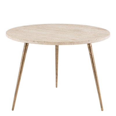 Petite table basse en marbre avec pattes en aluminium - Pierre naturelle