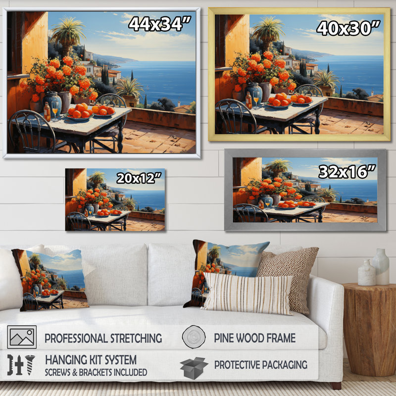 Martinsen " French Mediterranean Bliss In Provence IV ", H 12 po x l 20 po x P 1 po, Cadre naturel flottant