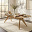 Ensemble de table de salle à manger extensible de 244 cm (96 po) avec 6 chaises de salle à manger rembourrées en chenille et à roulettes-129877410-129877412