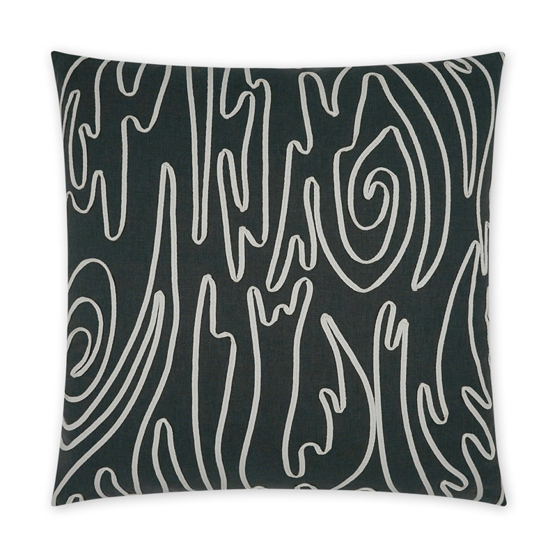 Coussin décoratif Swindler, Noir, Carré 24 po