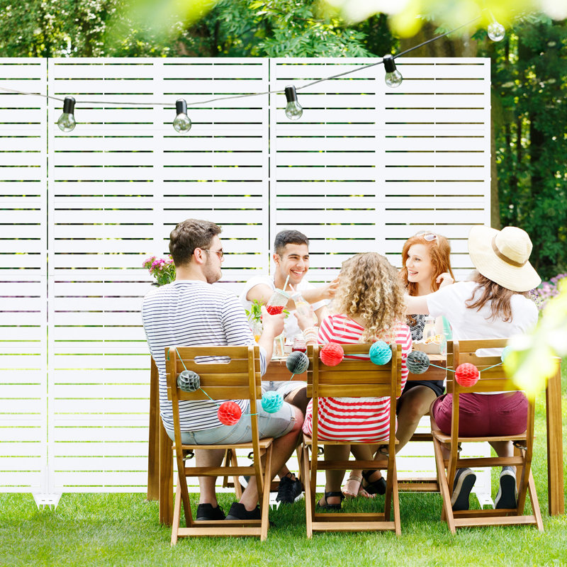 72" Metal Outdoor Privacy Screen, H 72 po x l 35 po x P 16 po, Blanc