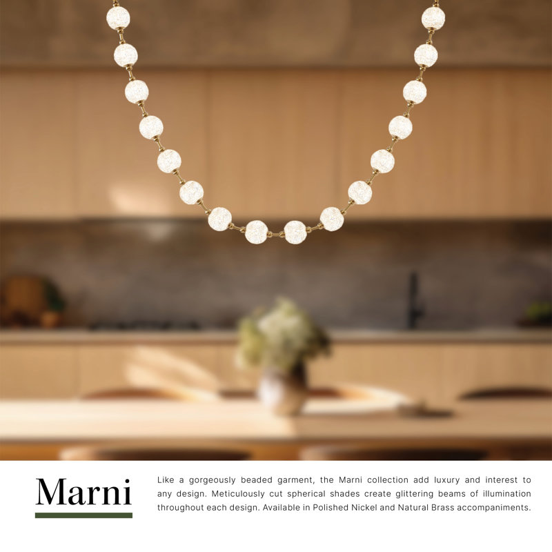 Marni 16 - Light Unique/Statement Pendant, Natural Brass