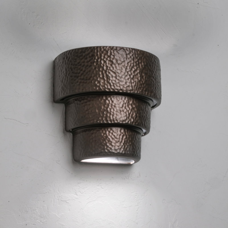 Hisae Ceramic Outdoor Wall Light, LED Bulb Included, Rubbed Bronze
