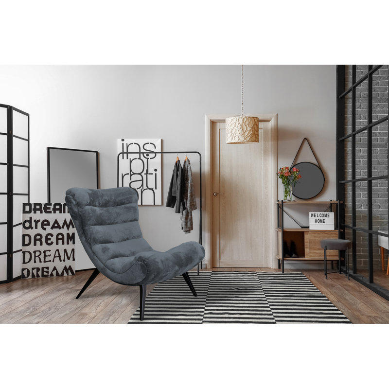 Owlswick Upholstered Swivel Slipper Chair, Dark Grey