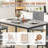 5 Piece Dining Table Set For 4, Rectangle Faux Marble Dinette Set With 4 Upholstered Chairs For Kitchen, Breakfast Nook, Small Space-2070535239-2070535237