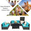 Ensemble de conversation en osier / rotin pour 6 personnes avec coussins et foyer de 60 000 BTU-1089553520