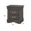 Table de chevet 2 tiroirs gris foncé