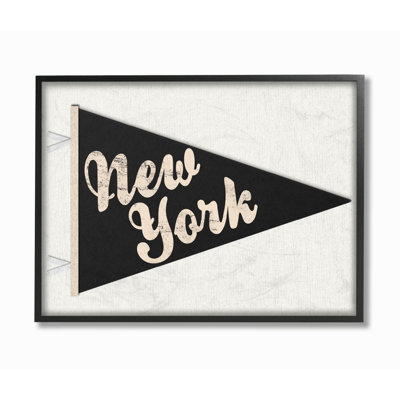 «New York Pennant Black» par Daphne Polselli - impression d'art textuel