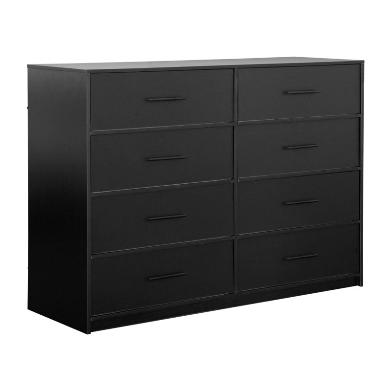 Commode à tiroirs avec grands tiroirs en tissu, Noir