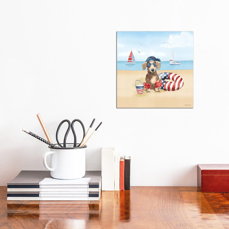 Summer Paws Patriotic III by Beth Grove - Wrapped Canvas Gallery-Wrapped Canvas Giclée, 30.48 cm H x 30.48 cm W