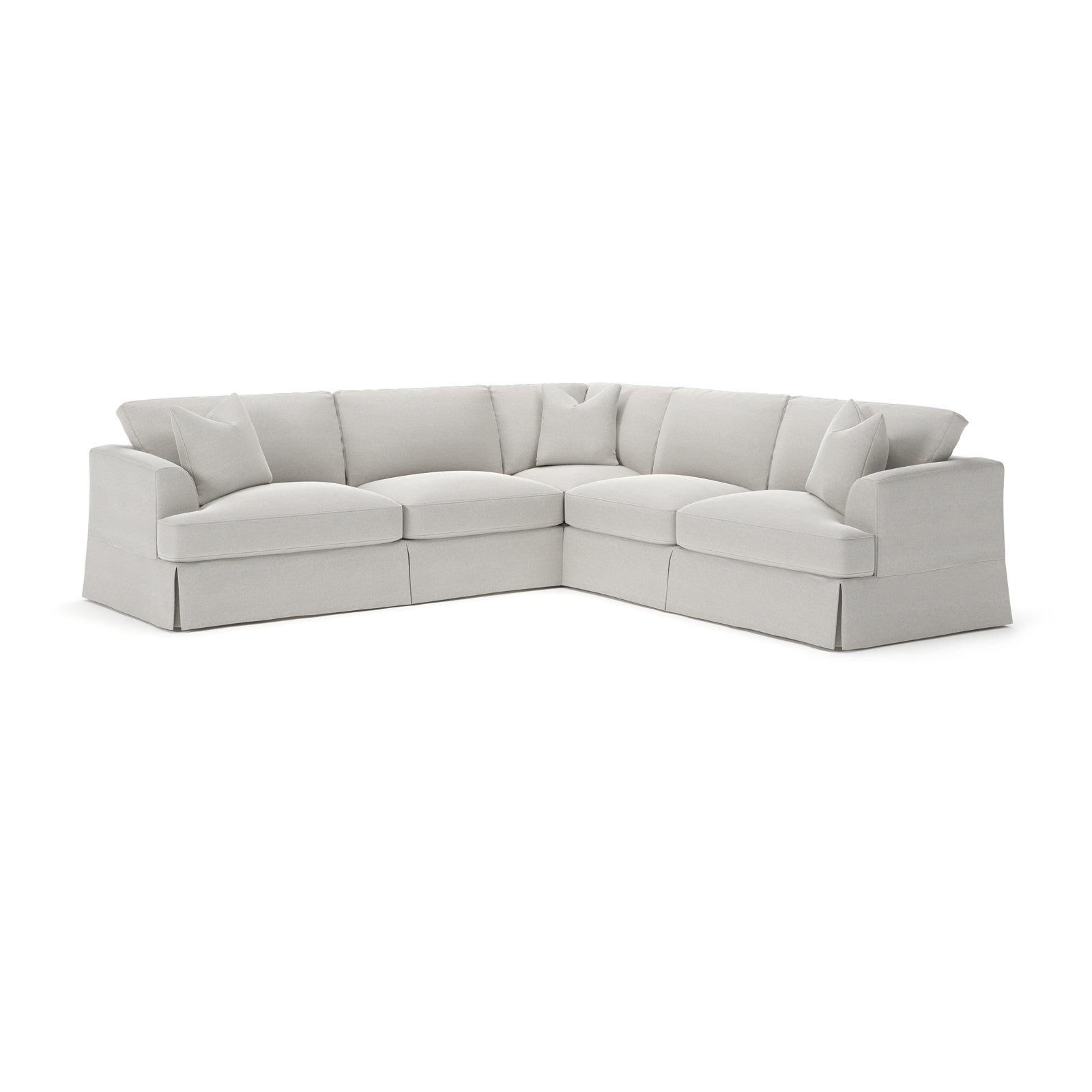 Lucia Sectional, Right Hand Facing, Drusky Ivory Sustain® Basketweave