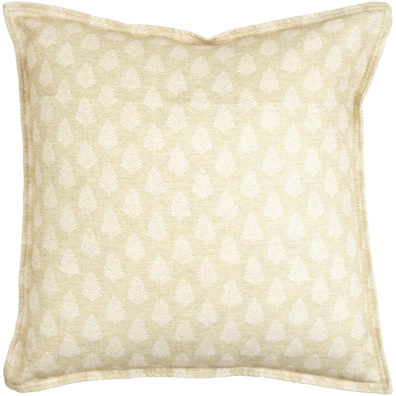 Gardner 18" Tan Polyester Floral Throw Pillow