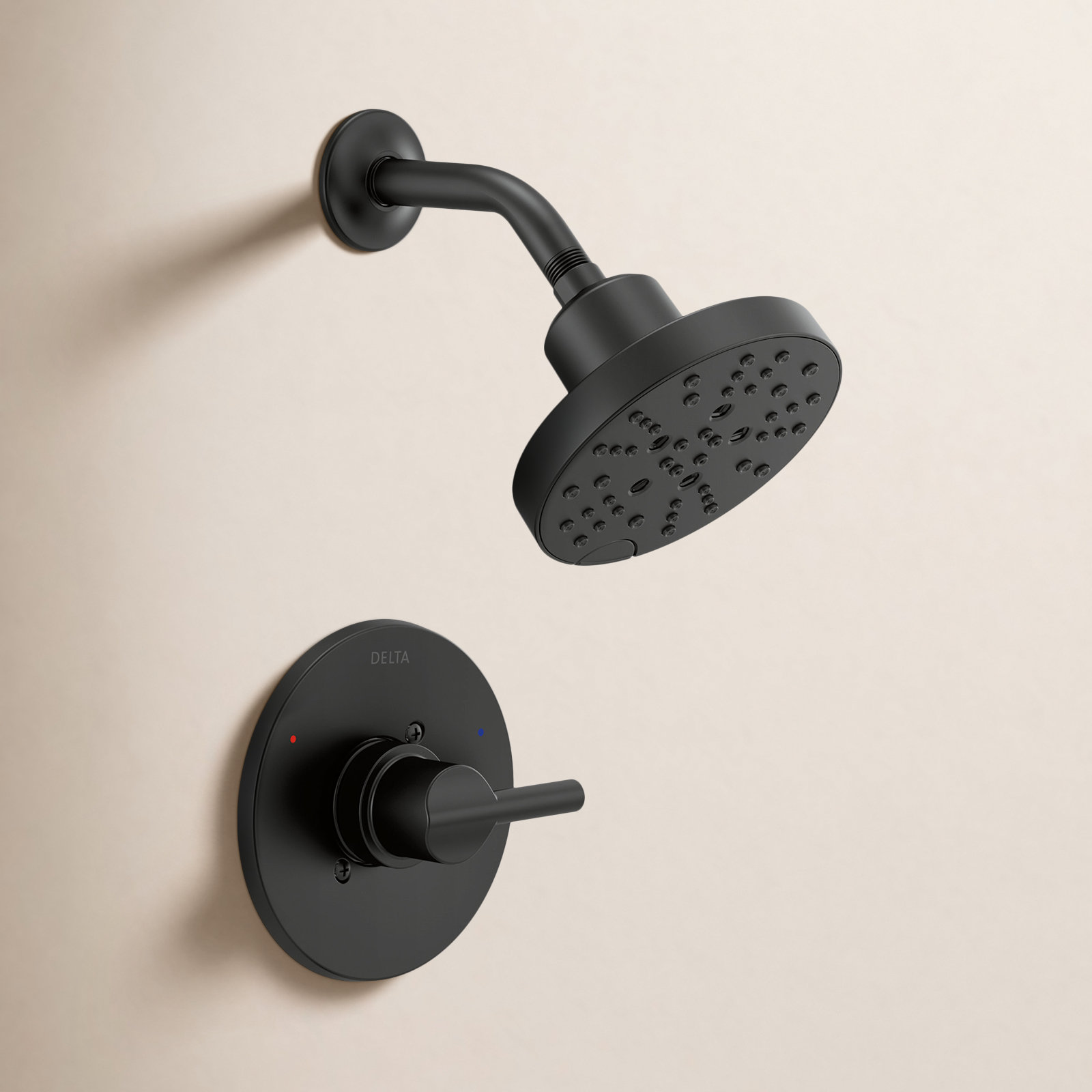 Nicoli Single-Function Shower Faucet Set, Shower Trim Kit with H2Okinetic Shower Head and Valve, Matte Black