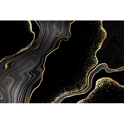 Abstract Black Marbled Surface by Wacomka - Wrapped Canvas Print