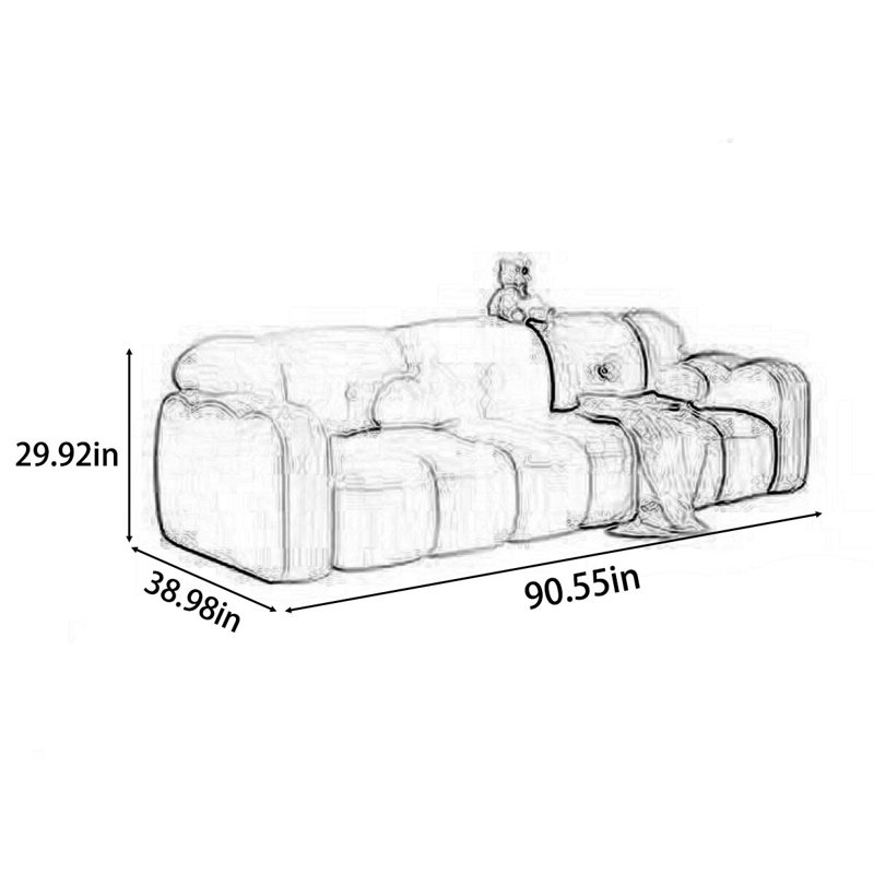 Tanyeka Upholstered 90.55'' Sofa