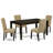 5 Piece Dining Table Set for 4 Includes a Rectangle Kitchen Table with Butterfly Leaf and 4 Brown Linen Fabric Upholstered Chairs, 36x66 Inch, Cappuccino-145487399