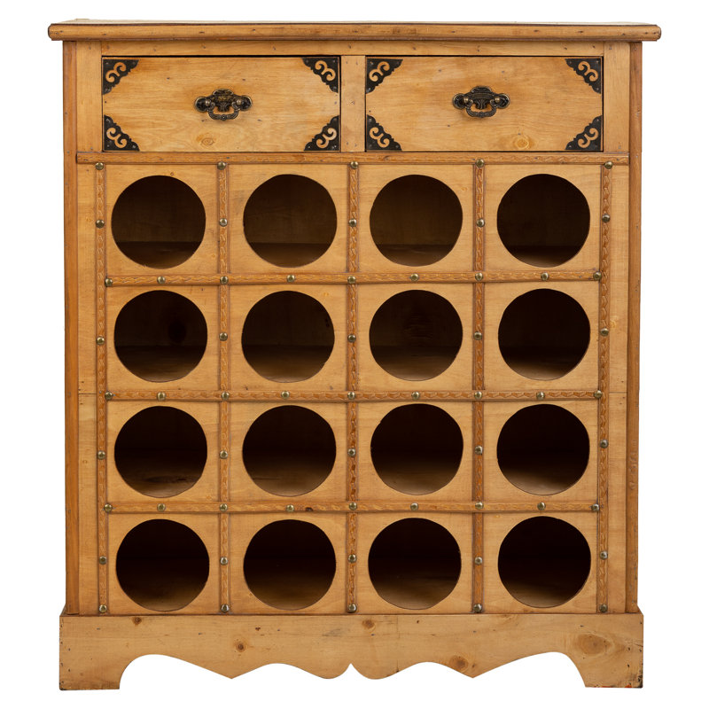 Paulikens Solid Wood Cabinet/Enclosed Storage Wine Bottle & Glass Rack in