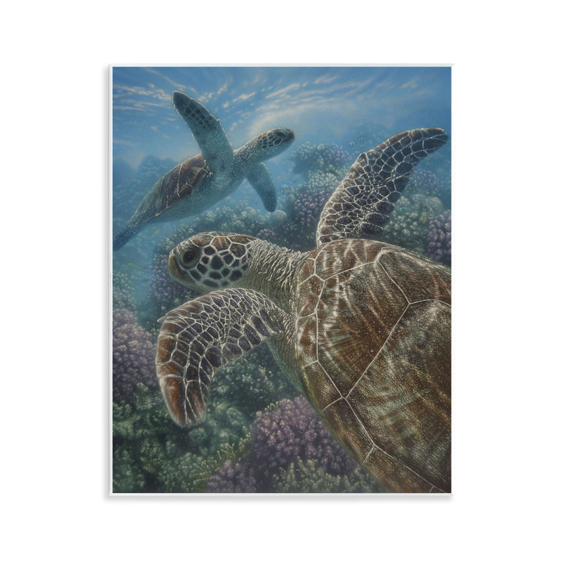 Plaque murale Turtle Bay au-dessus d'un récif, design par Collin Bogle