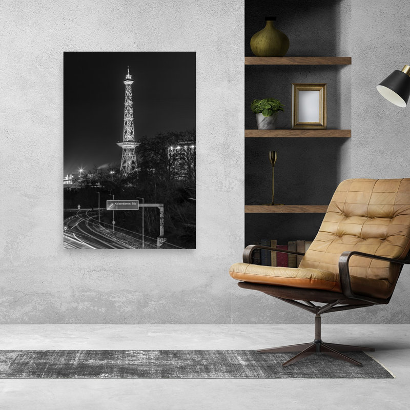 «Berlin Tower Trails», impression d'art moderne abstrait géométrique, 48" H x 32" W