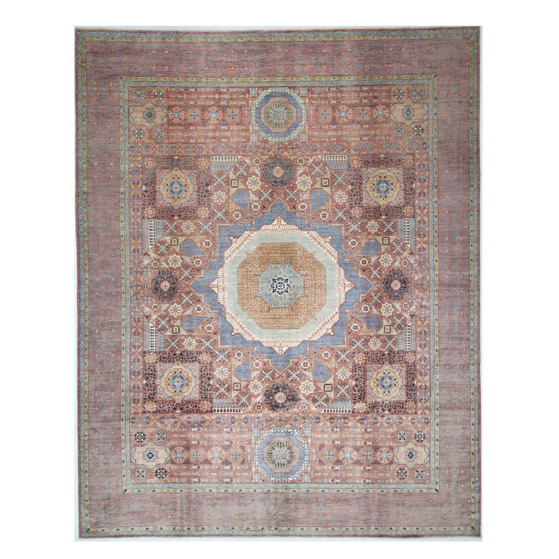 High-Quality Hand-Knotted Blue And Red Area Rug