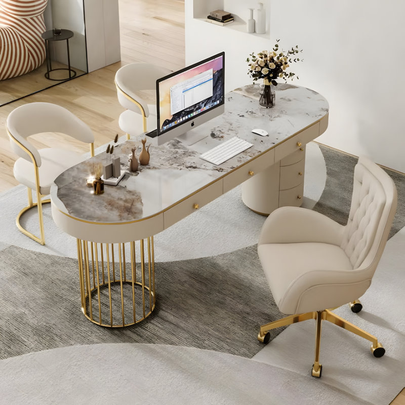 Bureau moderne en ardoise de luxe moderne, H 29,53 po x l 70,87 po x P 23,62 po