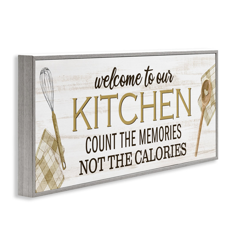 bb-011-Canvas Count Memories Not Calories by Kim Allen Single Picture Frame Print on Canvas, Gray Frame