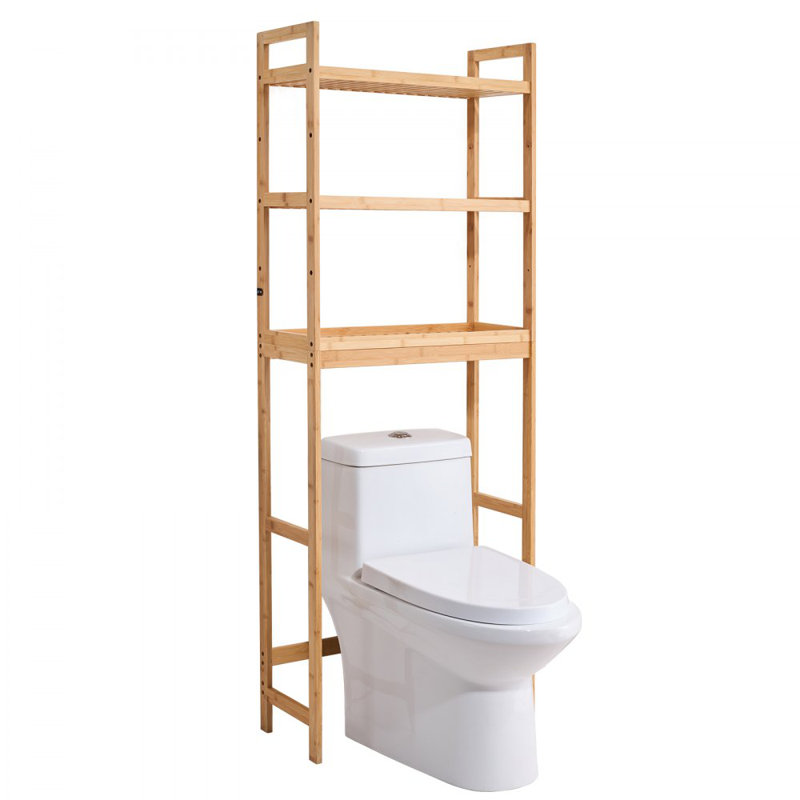 Over the Toilet Storage 3-Tier Bathroom Shelf Rack Space Saver Organizer, Natural