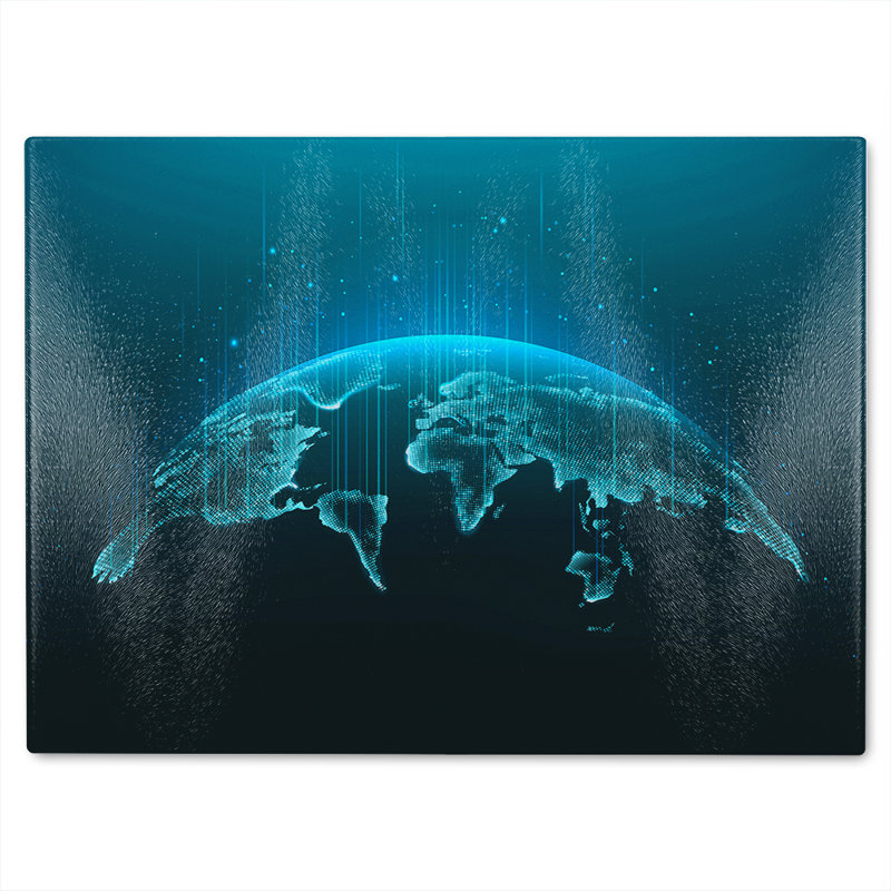 Map Of The Planet Glass Chopping Board