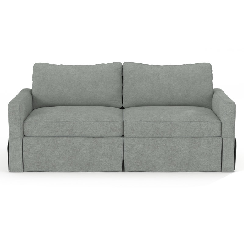 Besjana Upholstered 70'' Sofa, Light Gray 100% Polyester, 33" x 70" x 32"