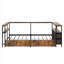 Cadre de lit simple d'angle Structure de lit plateforme simple en métal avec tiroirs de rangement Lit de jour simple pour enfants et adolescents, cadre de lit pour enfants, noir