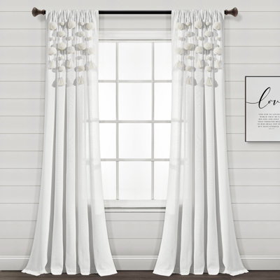 Cotton Blend Semi Sheer Curtain Single Panel