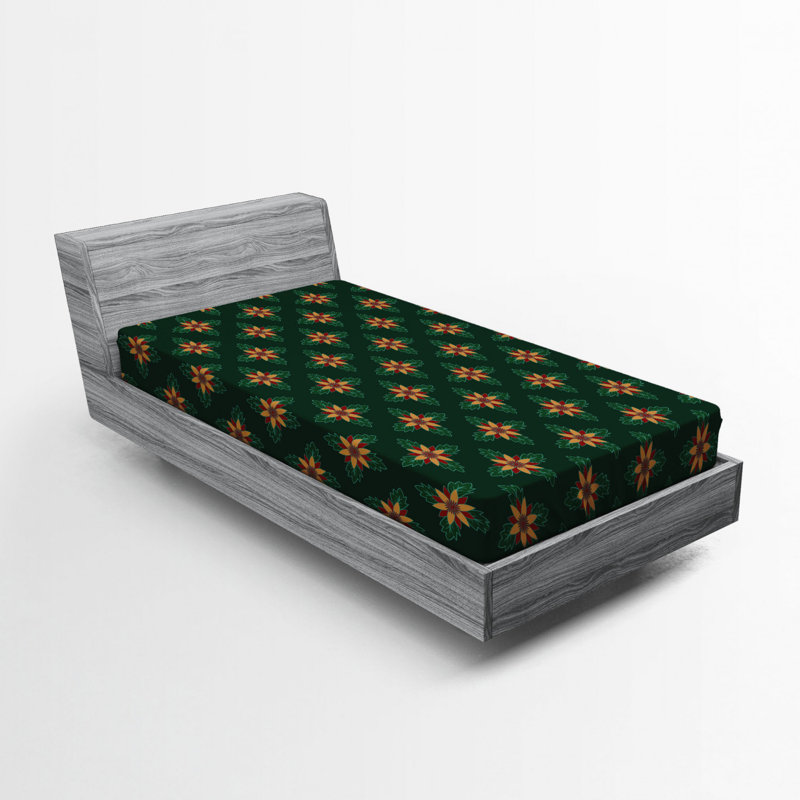 Microfiber Floral Fitted Sheet, Twin Fitted Sheet