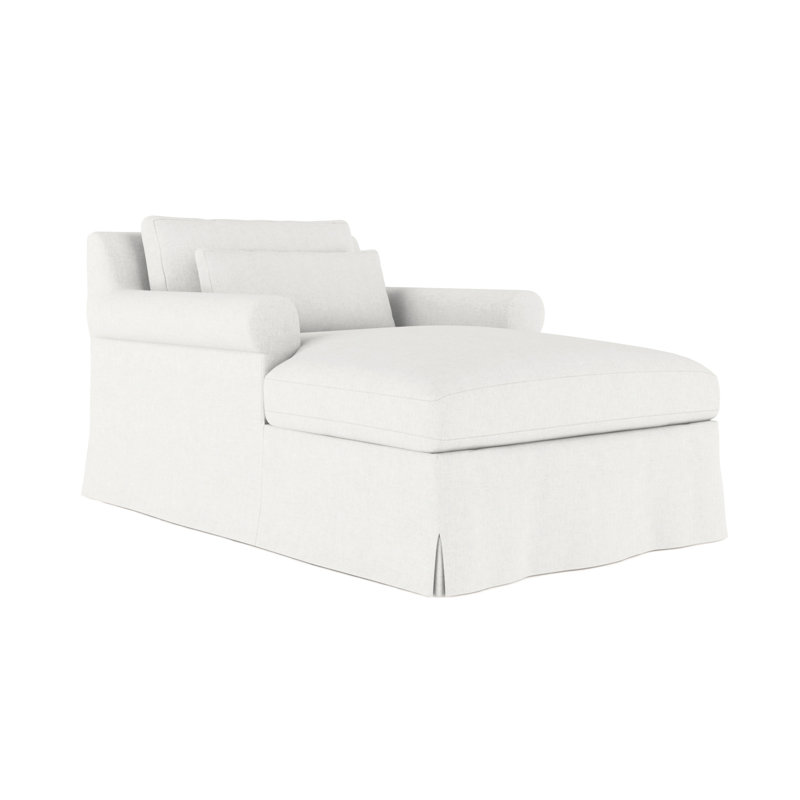 Ludlow Chaise Lounge, Plush Velvet Blue Print, Weathered