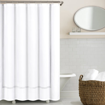 Brookhhurst Cotton Blend Geometric Shower Curtain